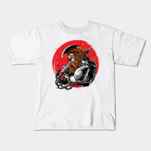 Viking Man with Red Moon Kids T-Shirt